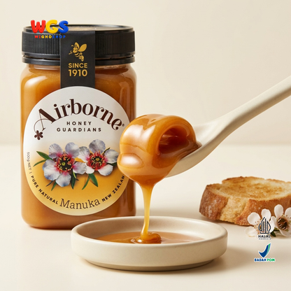 Airborne Pure Natural Manuka Honey 500g - Madu Manuka Asli New Zealand untuk Minuman Roti dan Masakan
