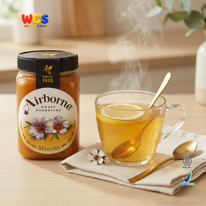 Airborne Pure Natural Manuka Honey 500g - Madu Manuka Asli New Zealand untuk Minuman Roti dan Masakan
