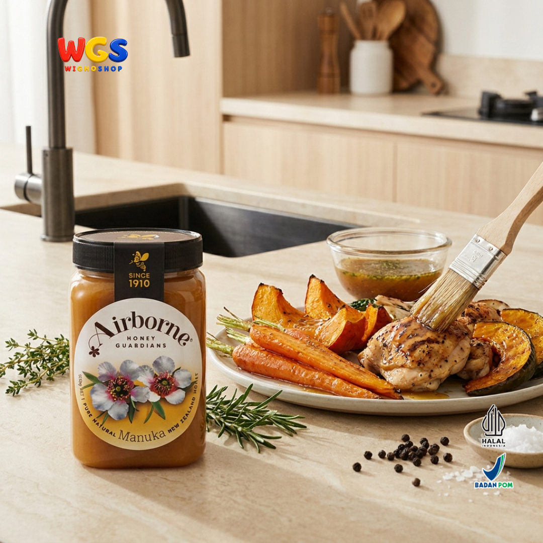 Airborne Pure Natural Manuka Honey 500g - Madu Manuka Asli New Zealand untuk Minuman Roti dan Masakan