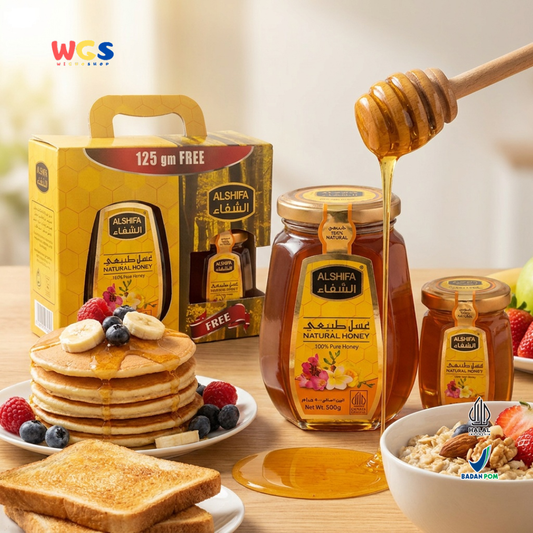 Alshifa Natural Honey 500g + 125g Free - Madu Alami Murni 100% Pure Honey Minuman Roti Dessert