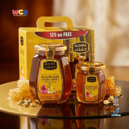 Alshifa Natural Honey 500g + 125g Free - Madu Alami Murni 100% Pure Honey Minuman Roti Dessert