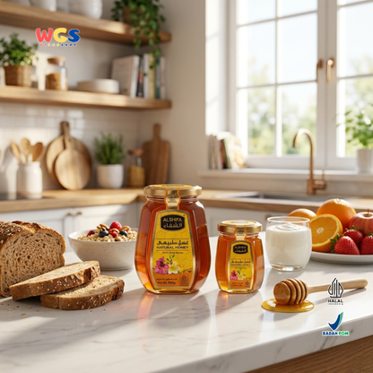 Alshifa Natural Honey 500g + 125g Free - Madu Alami Murni 100% Pure Honey Minuman Roti Dessert