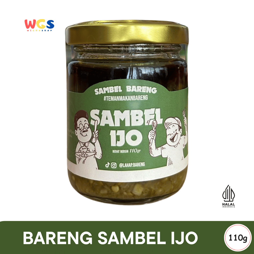 BARENG Sambel Ijo 110gr – Sambal Hijau Autentik, Pedas Gurih, Teman Makan Bareng