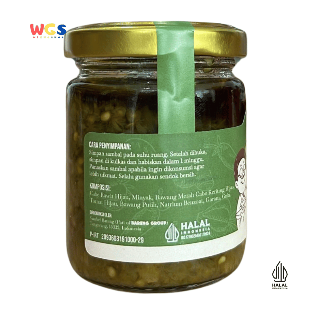 BARENG Sambel Ijo 110gr – Sambal Hijau Autentik, Pedas Gurih, Teman Makan Bareng