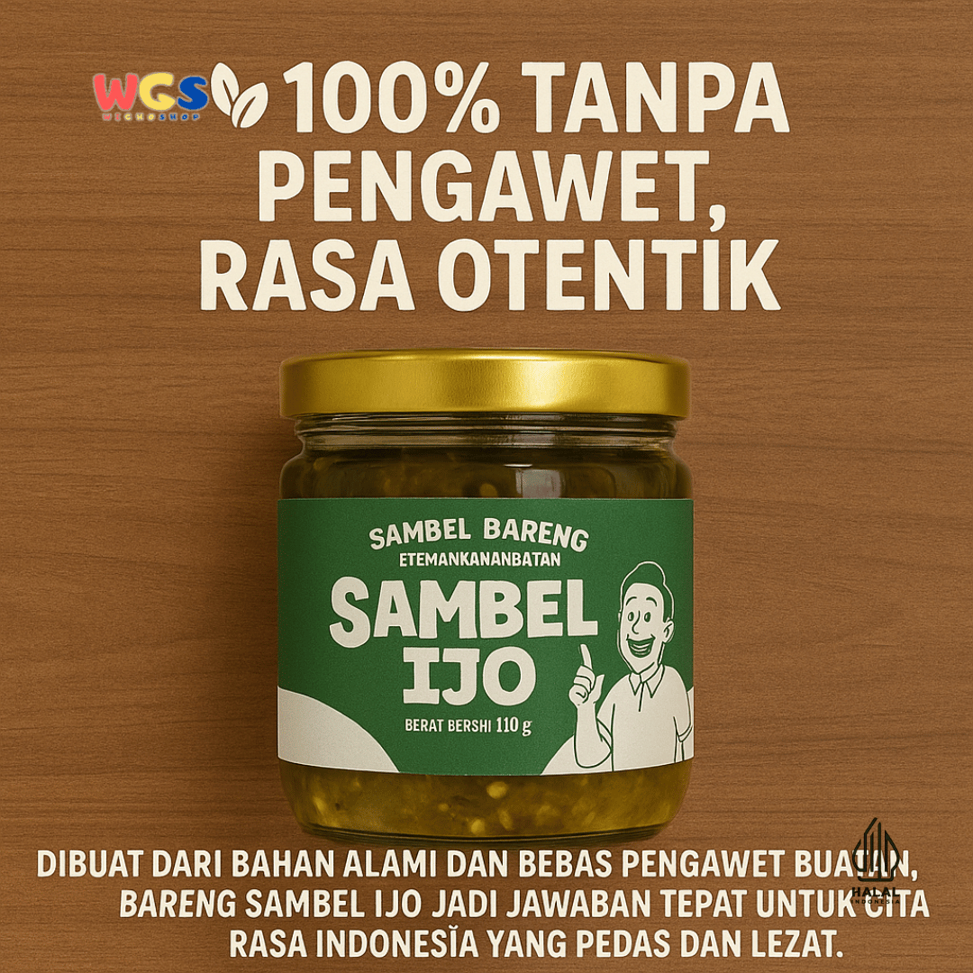BARENG Sambel Ijo 110gr – Sambal Hijau Autentik, Pedas Gurih, Teman Makan Bareng