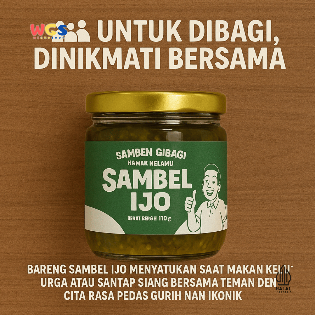 BARENG Sambel Ijo 110gr – Sambal Hijau Autentik, Pedas Gurih, Teman Makan Bareng