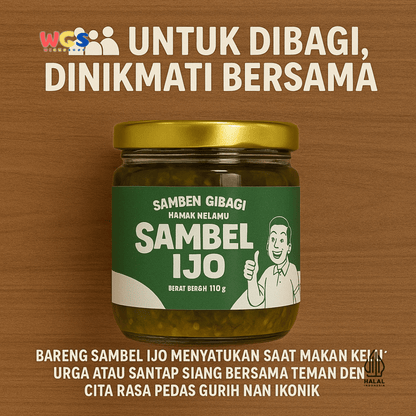 BARENG Sambel Ijo 110gr – Sambal Hijau Autentik, Pedas Gurih, Teman Makan Bareng