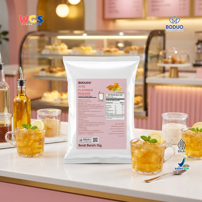 BODUO Premium Aiyu Jelly Flavored Powder 1kg - Boba Drink &amp; Dessert Ingredients - Halal - BPOM