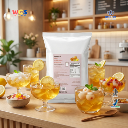 BODUO Premium Aiyu Jelly Flavored Powder 1kg - Boba Drink &amp; Dessert Ingredients - Halal - BPOM