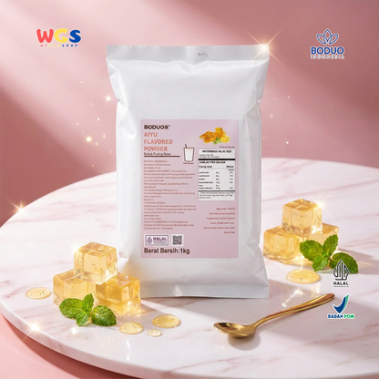 BODUO Premium Aiyu Jelly Flavored Powder 1kg - Boba Drink &amp; Dessert Ingredients - Halal - BPOM