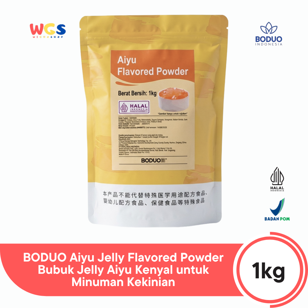 BODUO Aiyu Jelly Flavored Powder 1kg – Bubuk Jelly Aiyu Kenyal untuk Minuman Kekinian