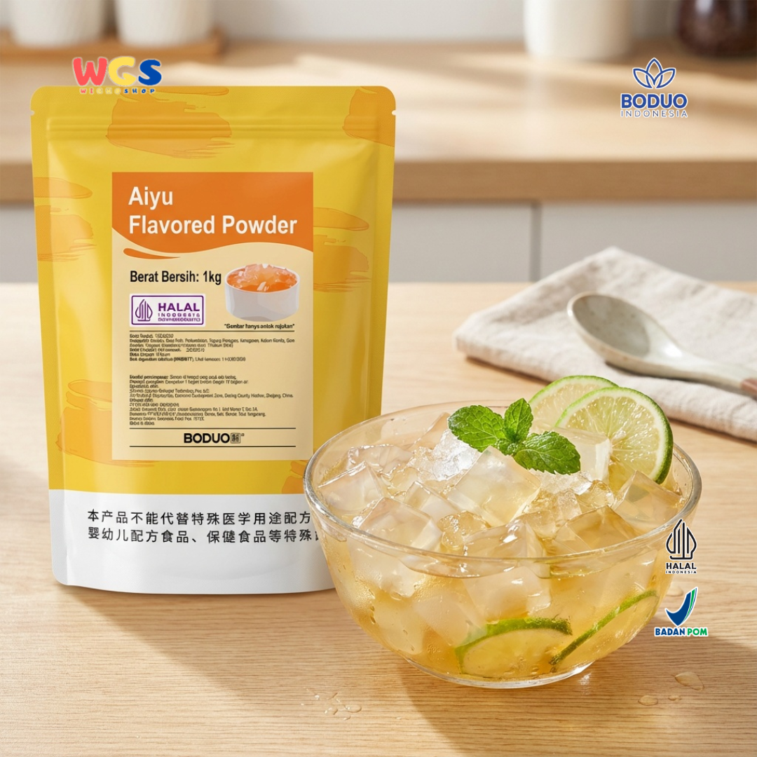 BODUO Aiyu Jelly Flavored Powder 1kg – Bubuk Jelly Aiyu Kenyal untuk Minuman Kekinian