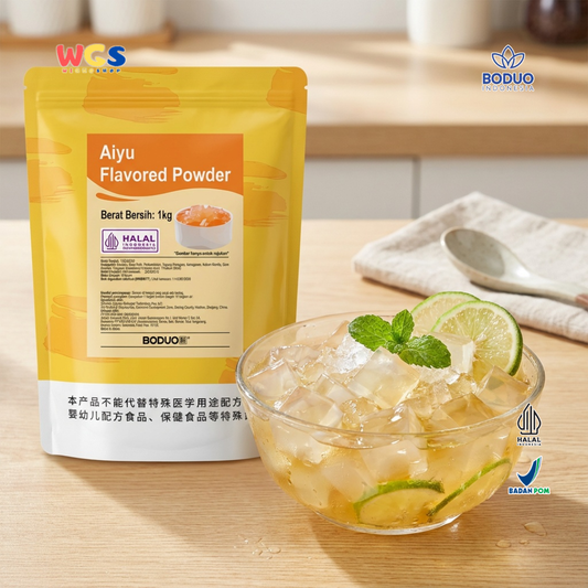 BODUO Aiyu Jelly Flavored Powder 1kg – Bubuk Jelly Aiyu Kenyal untuk Minuman Kekinian