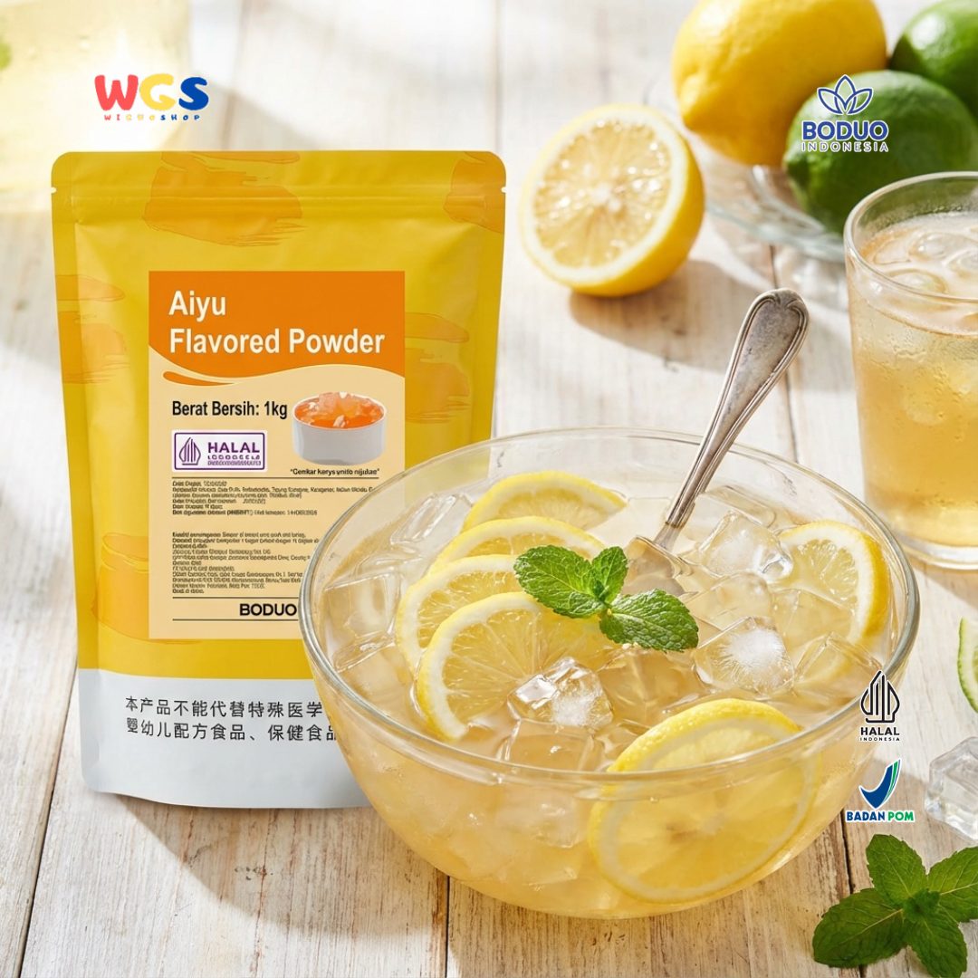 BODUO Aiyu Jelly Flavored Powder 1kg – Bubuk Jelly Aiyu Kenyal untuk Minuman Kekinian
