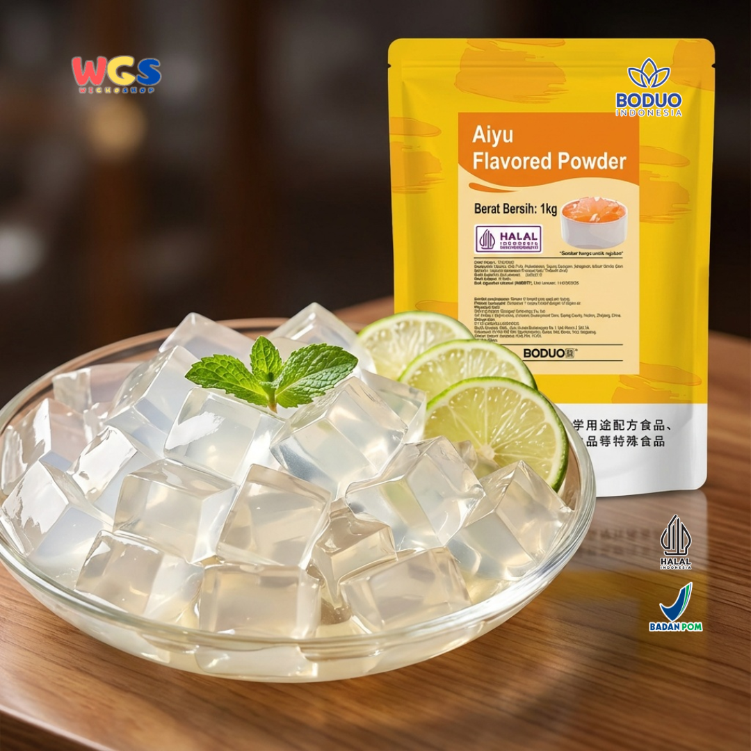 BODUO Aiyu Jelly Flavored Powder 1kg – Bubuk Jelly Aiyu Kenyal untuk Minuman Kekinian