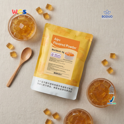 BODUO Aiyu Jelly Flavored Powder 1kg – Bubuk Jelly Aiyu Kenyal untuk Minuman Kekinian