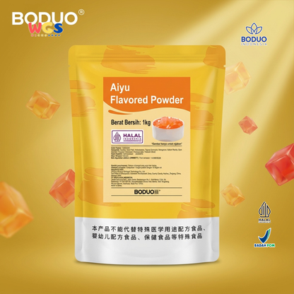 BODUO Aiyu Jelly Flavored Powder 1kg – Bubuk Jelly Aiyu Kenyal untuk Minuman Kekinian