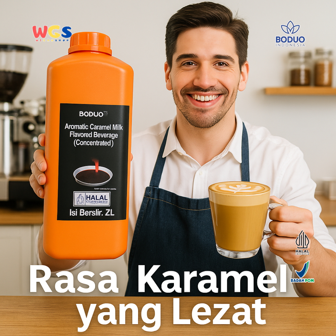 BODUO Aromatic Caramel Milk Flavored Beverage Concentrated 2L | Syrup Karamel Susu