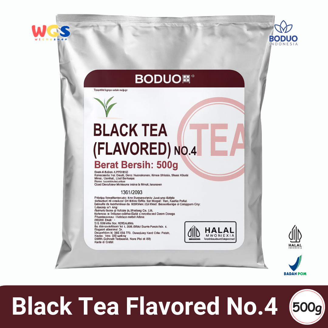 BODUO Black Tea Flavored No.4 500g – Bubuk Teh Hitam Praktis untuk Minuman Kekinian & Usaha