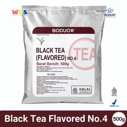 BODUO Black Tea Flavored No.4 500g – Bubuk Teh Hitam Praktis untuk Minuman Kekinian & Usaha