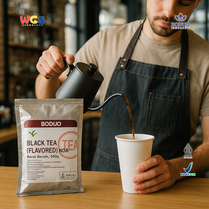 BODUO Black Tea Flavored No.4 500g – Bubuk Teh Hitam Praktis untuk Minuman Kekinian & Usaha