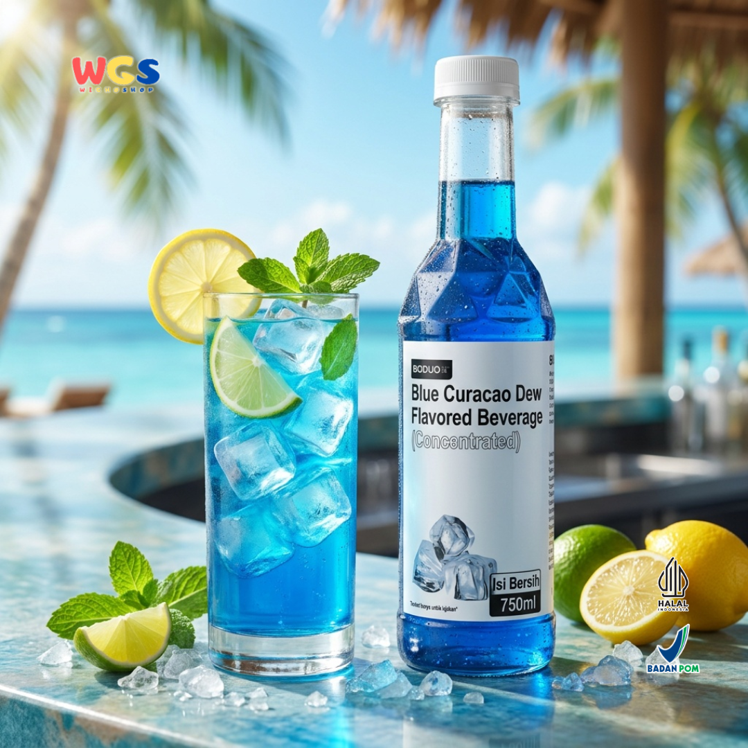 Boduo Blue Curacao Dew Flavored Syrup 750ml – Blue Curacao Flavored Concentrate Syrup