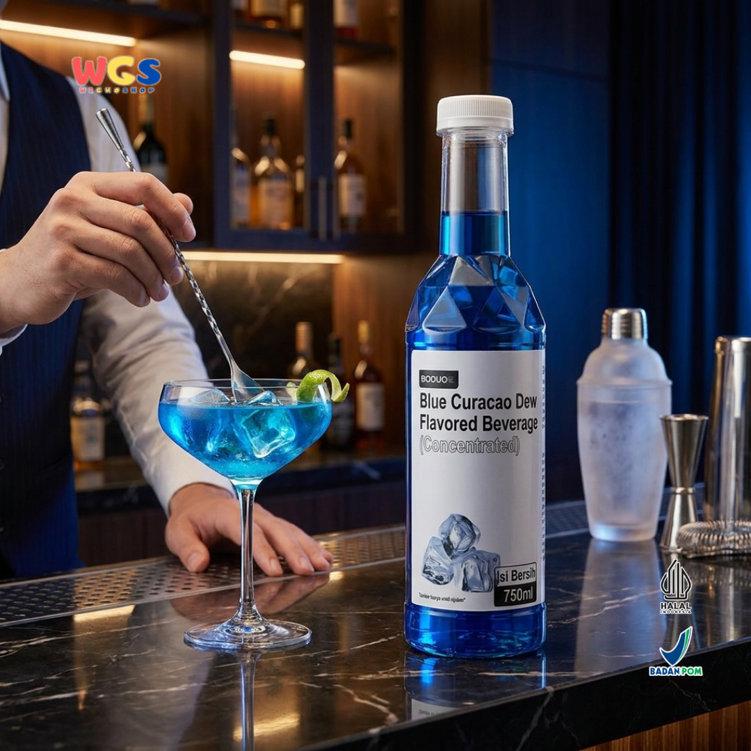 Boduo Blue Curacao Dew Flavored Syrup 750ml – Blue Curacao Flavored Concentrate Syrup