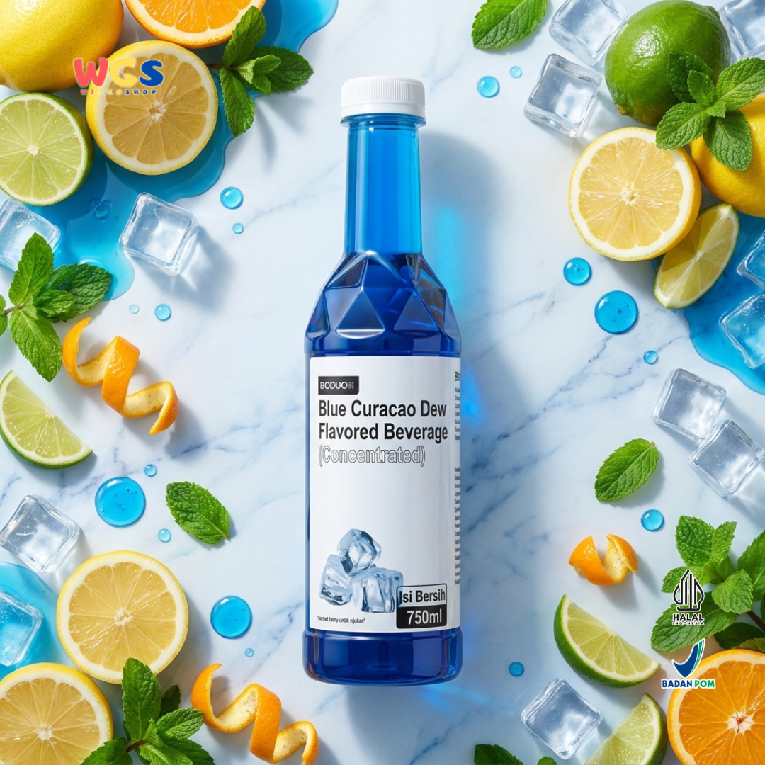 Boduo Blue Curacao Dew Flavored Syrup 750ml – Blue Curacao Flavored Concentrate Syrup