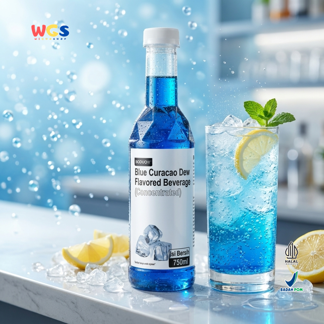 Boduo Blue Curacao Dew Flavored Syrup 750ml – Blue Curacao Flavored Concentrate Syrup