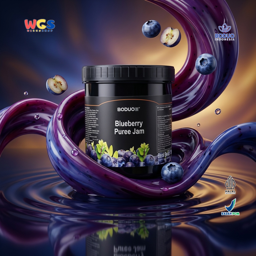 BODUO Blueberry Puree Jam 1.3kg – Premium Blueberry Jam with a Smooth Texture