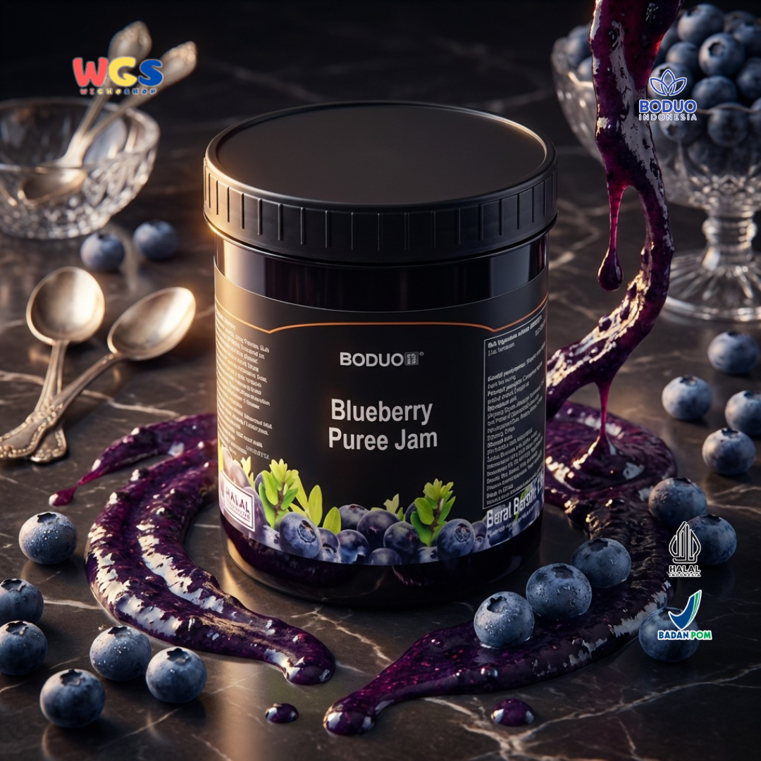 BODUO Blueberry Puree Jam 1.3kg – Premium Blueberry Jam with a Smooth Texture
