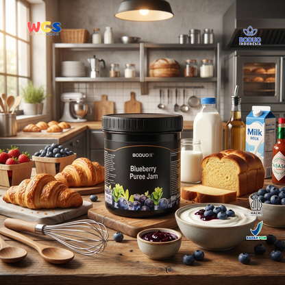 BODUO Blueberry Puree Jam 1.3kg – Premium Blueberry Jam with a Smooth Texture