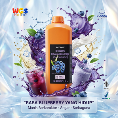 BODUO Blueberry Syrup 2 Liter - Sirup Rasa Bluberi untuk Mocktail Soda Fruit Tea Minuman Cafe