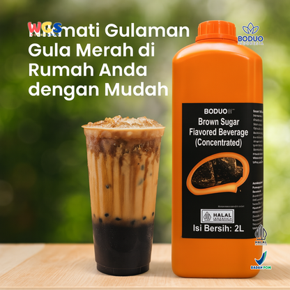 BODUO Brown Sugar Flavored Beverage Concentrate 2L – Sirup Gula Merah Pekat untuk Minuman Kekinian