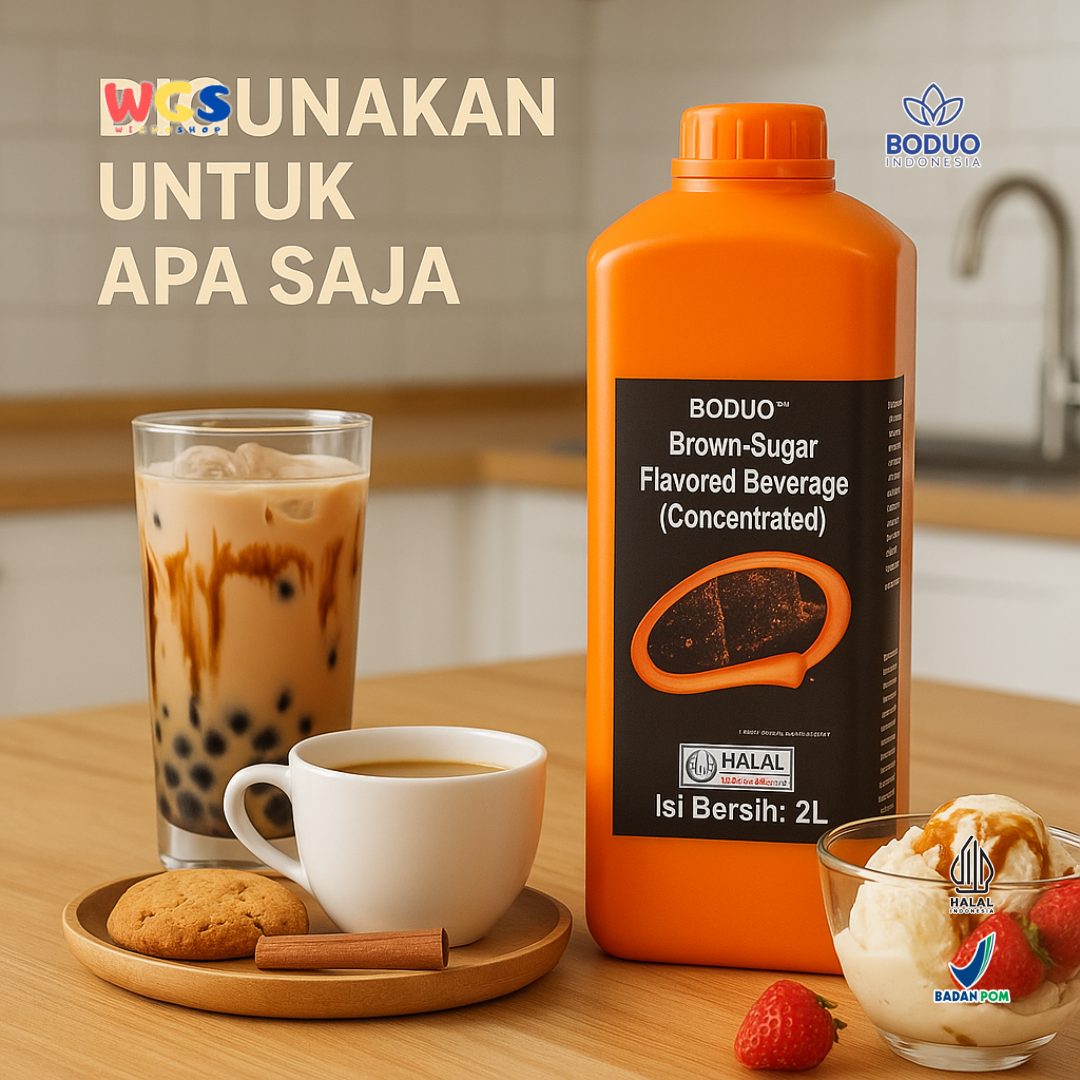 BODUO Brown Sugar Flavored Beverage Concentrate 2L – Sirup Gula Merah Pekat untuk Minuman Kekinian