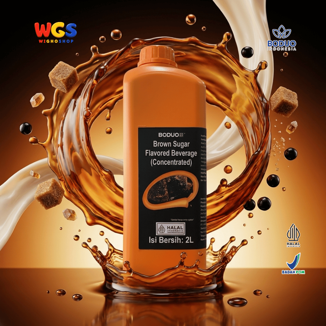 BODUO Brown Sugar Flavored Beverage Concentrate 2L – Concentrated Brown Sugar Syrup for Trendy Drinks