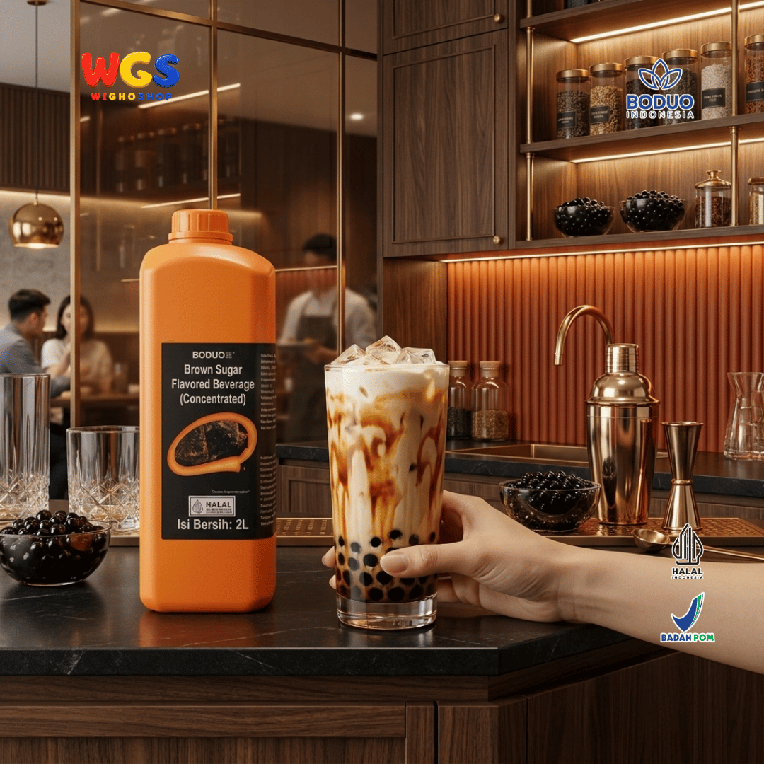 BODUO Brown Sugar Flavored Beverage Concentrate 2L – Concentrated Brown Sugar Syrup for Trendy Drinks