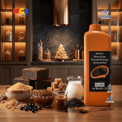 BODUO Brown Sugar Flavored Beverage Concentrate 2L – Concentrated Brown Sugar Syrup for Trendy Drinks