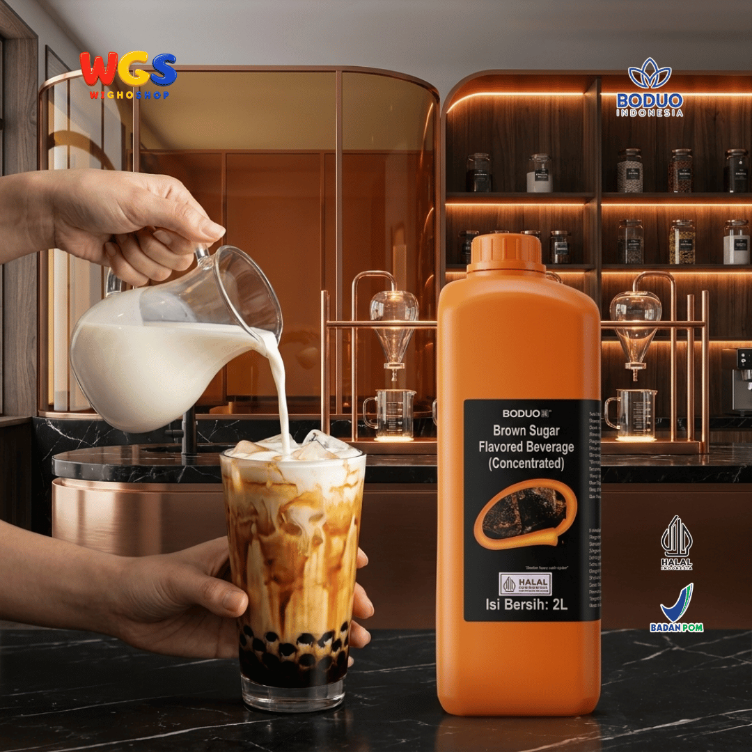 BODUO Brown Sugar Flavored Beverage Concentrate 2L – Concentrated Brown Sugar Syrup for Trendy Drinks