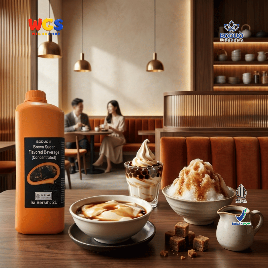 BODUO Brown Sugar Flavored Beverage Concentrate 2L – Concentrated Brown Sugar Syrup for Trendy Drinks