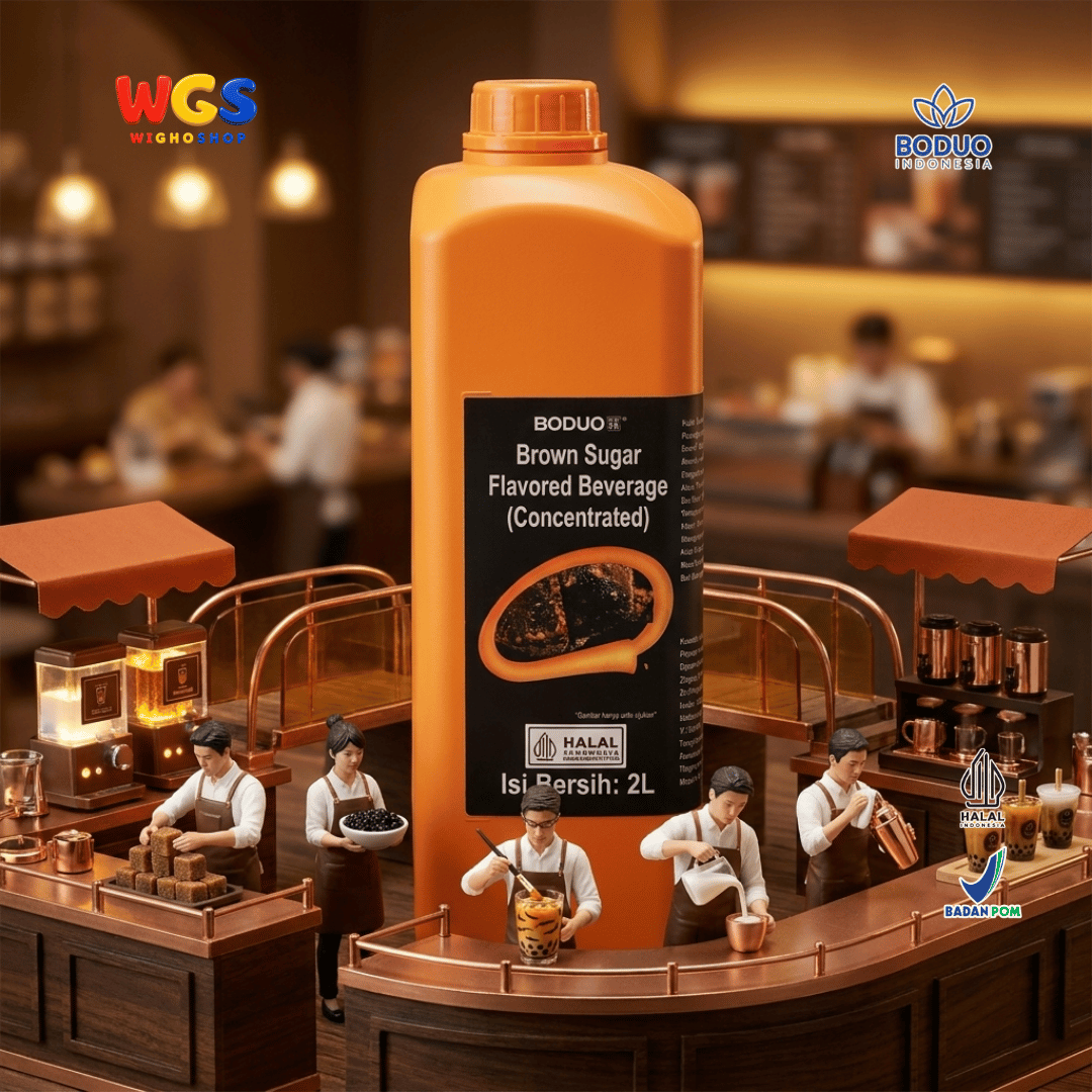 BODUO Brown Sugar Flavored Beverage Concentrate 2L – Concentrated Brown Sugar Syrup for Trendy Drinks