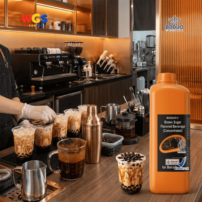 BODUO Brown Sugar Flavored Beverage Concentrate 2L – Concentrated Brown Sugar Syrup for Trendy Drinks
