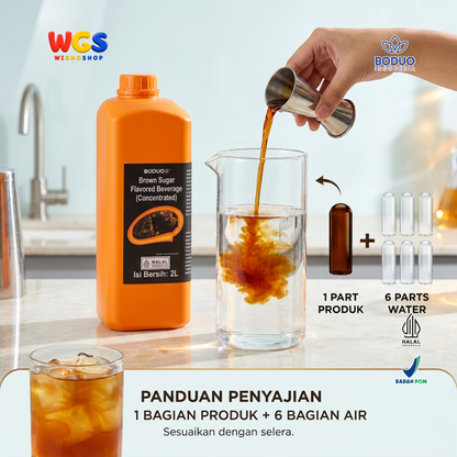 BODUO Brown Sugar Syrup 2 Liter - Sirup Gula Merah untuk Boba Kopi Susu Milk Tea Minuman Cafe
