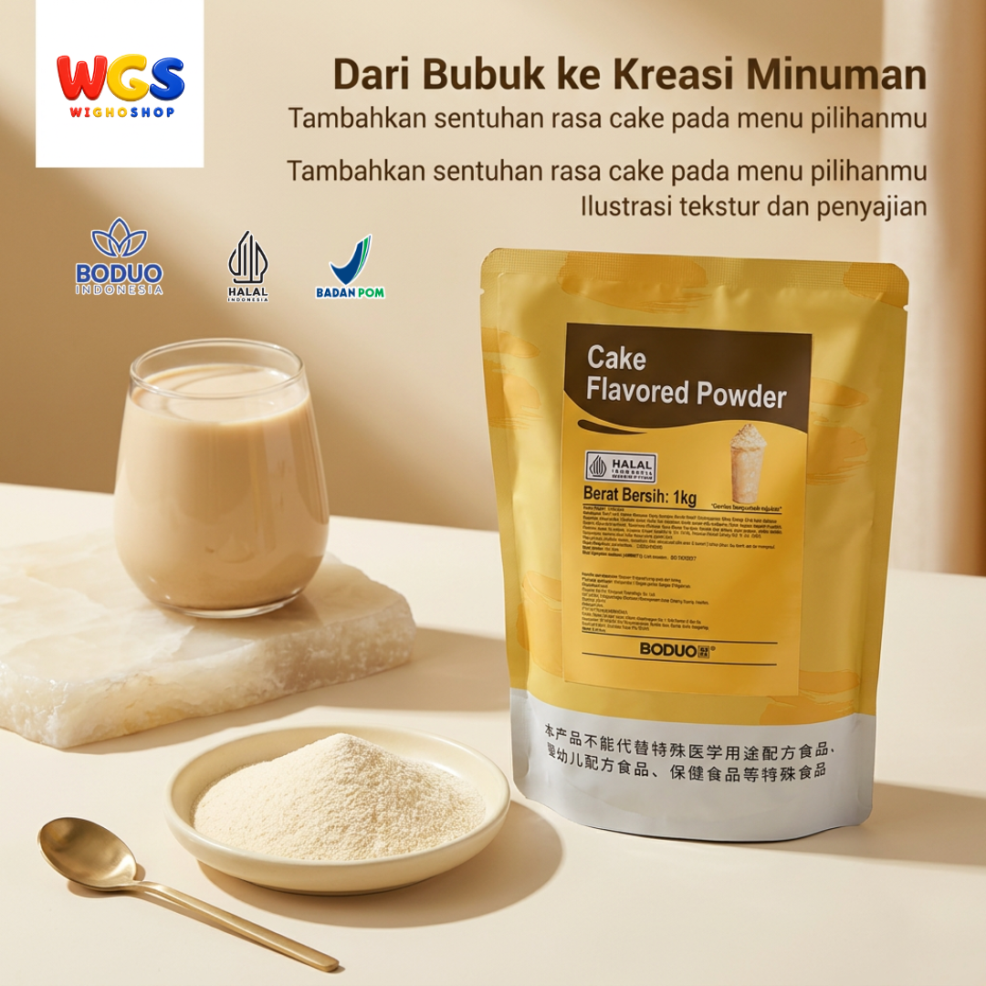 BODUO Cake Flavored Powder 1kg - Bubuk Rasa Kue untuk Minuman Milk Tea Frappe Dessert
