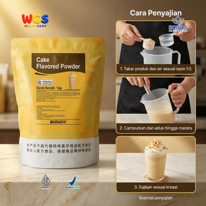 BODUO Cake Flavored Powder 1kg - Bubuk Rasa Kue untuk Minuman Milk Tea Frappe Dessert