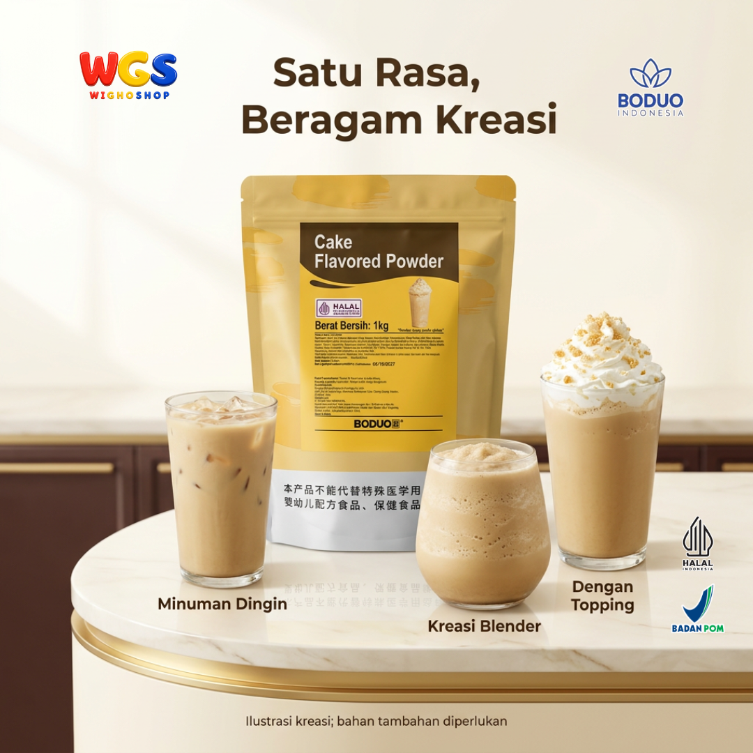 BODUO Cake Flavored Powder 1kg - Bubuk Rasa Kue untuk Minuman Milk Tea Frappe Dessert