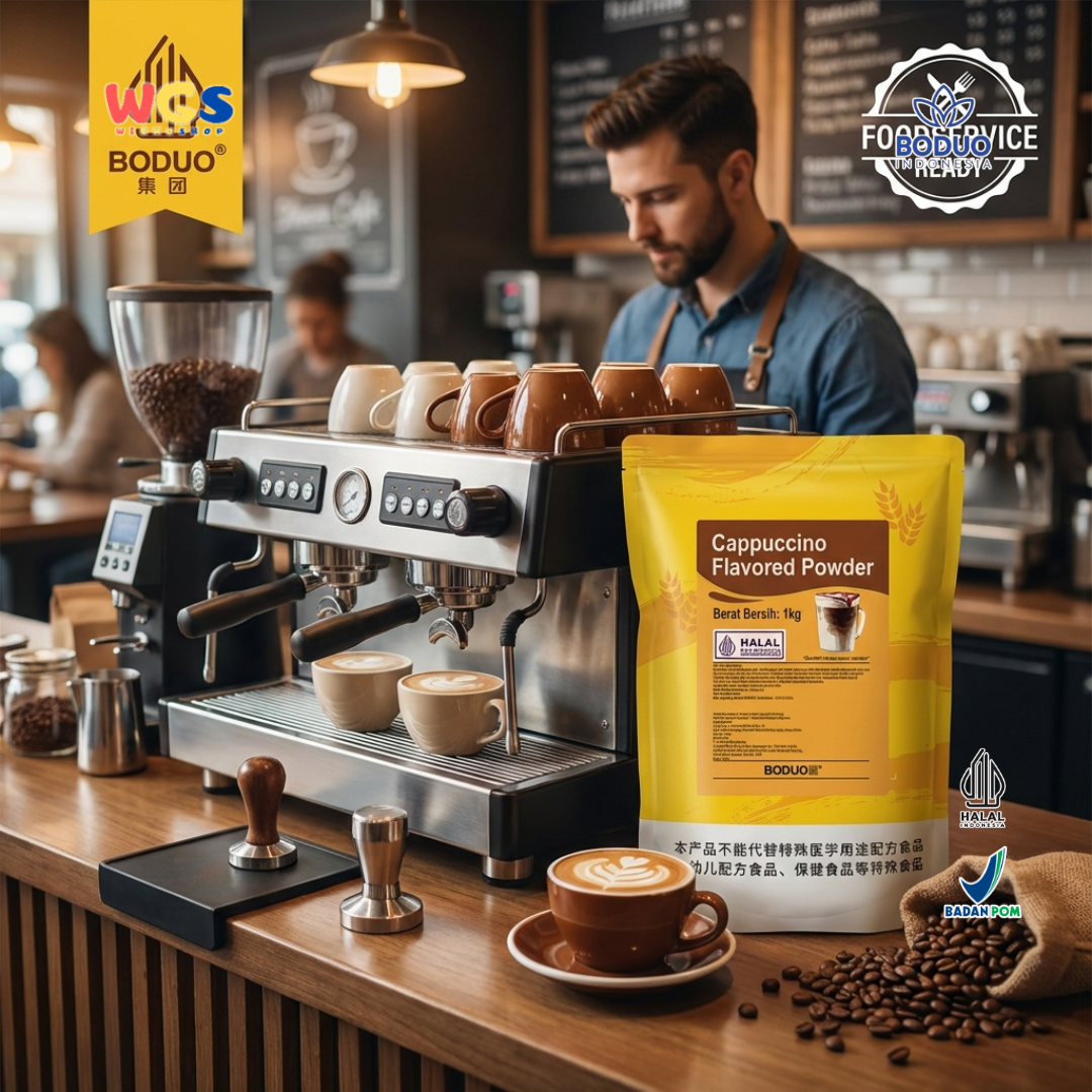BODUO Cappuccino Flavored Powder 1kg – Bubuk Cappuccino Creamy dengan Rasa Kopi Premium