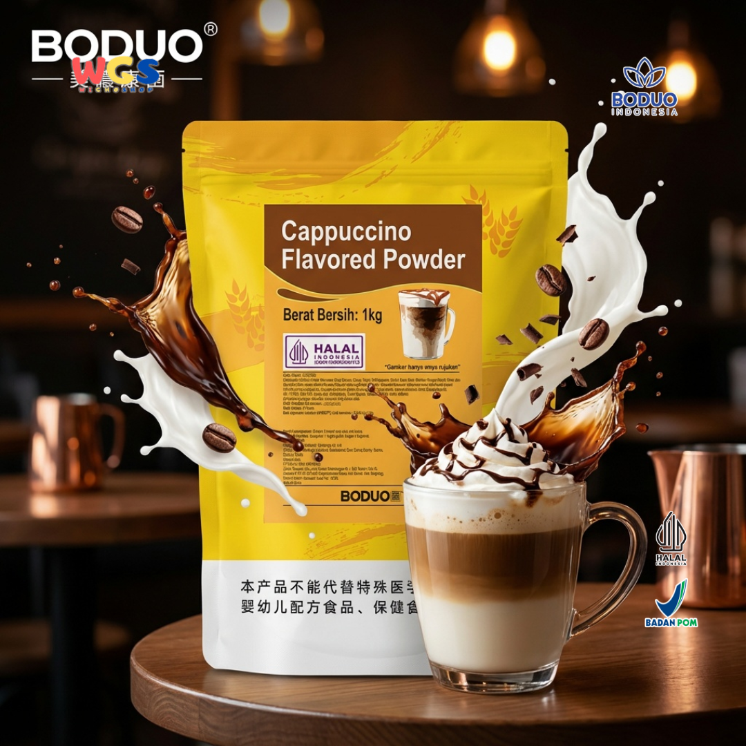 BODUO Cappuccino Flavored Powder 1kg – Bubuk Cappuccino Creamy dengan Rasa Kopi Premium