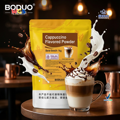 BODUO Cappuccino Flavored Powder 1kg – Bubuk Cappuccino Creamy dengan Rasa Kopi Premium