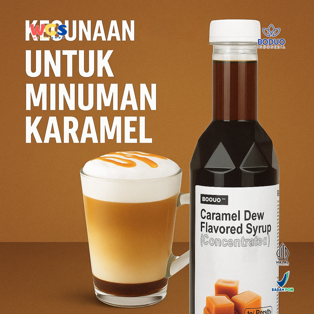 BODUO Caramel Dew Flavored Syrup 750ml - Sirup Rasa Karamel Kental untuk Minuman & Dessert